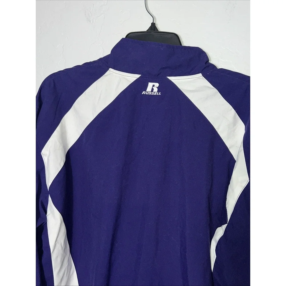 Vintage‎ Russel Men's Medium Full Zip Windbreaker. Purple & White ✅